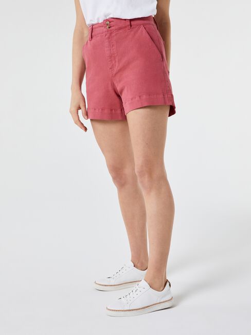 Georgia Tummy Trimmer Denim Short, Red, hi-res