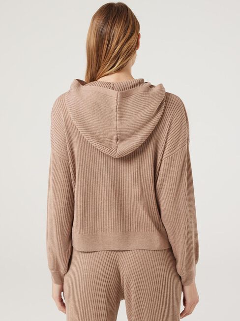 J-Luxe Rib Hoodie, Almond, hi-res