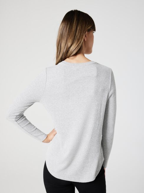 Sophie Rib Soft Touch Pullover, Grey Marle, hi-res