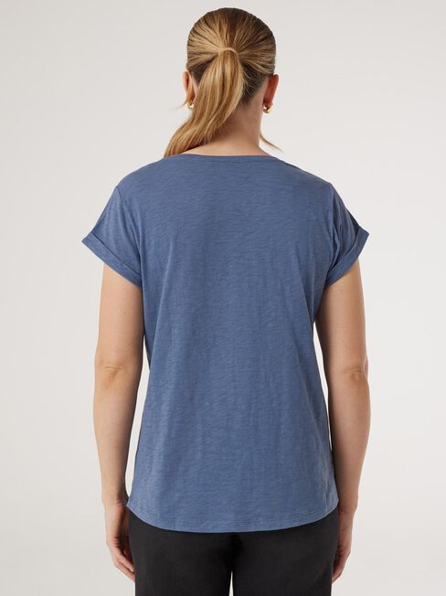 Essential Slub Pocket Tee, Blue, hi-res