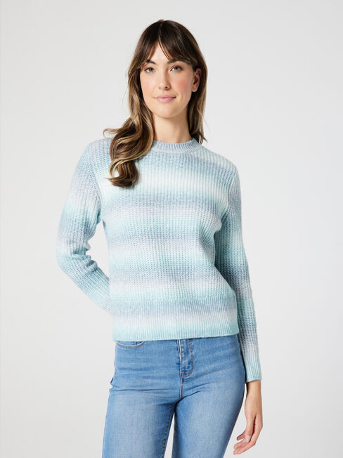 Kate Space Dye Pullover Knit, Blue Space dye, hi-res