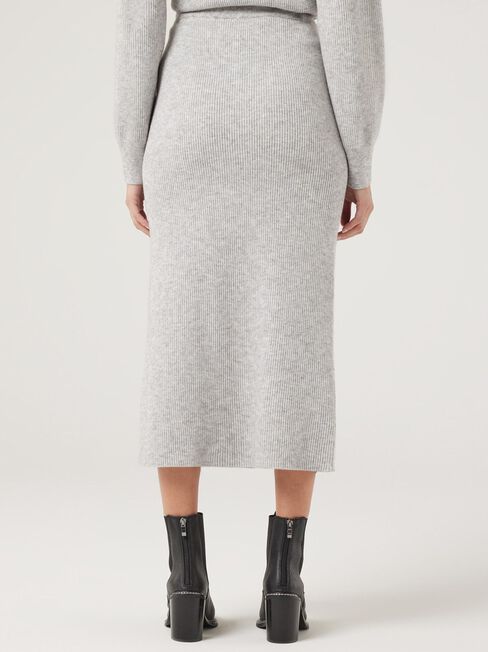 Rebecca Knit Skirt, Grey Marle, hi-res