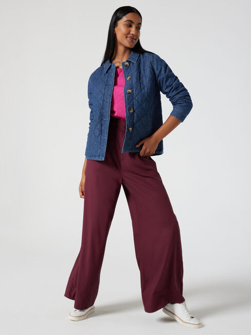 Molly Tailored Wide Leg Pant, Merlot, hi-res