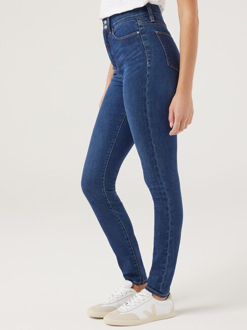 Tummy Trimmer Skinny Jeans, Mid Indigo, hi-res