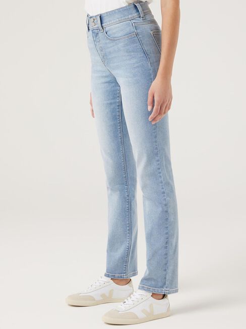 Tummy Trimmer Straight Jeans, Light Indigo, hi-res