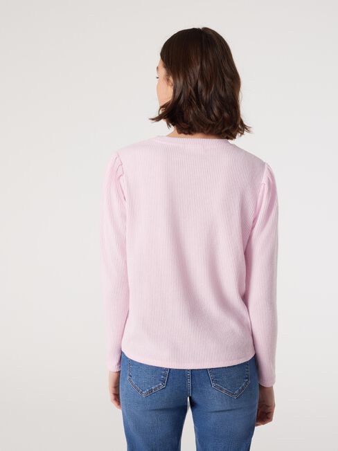 Aimee Twist Hem Top, Pink, hi-res