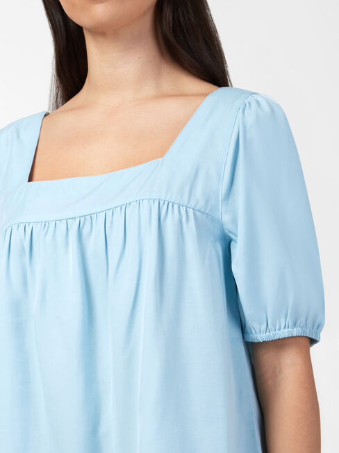 Violet Square Neck Top, Blue, hi-res