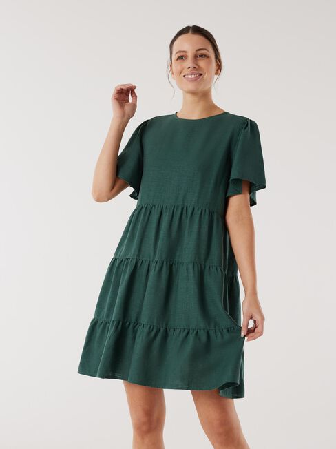 Bobby Tiered Dress, Green, hi-res