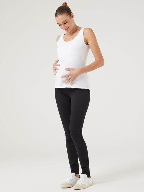 Maternity Skinny Jeans, Black, hi-res