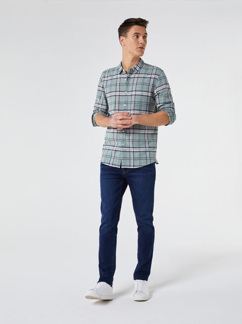 LS Taylor Check Shirt, Green, hi-res