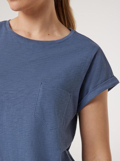 Essential Slub Pocket Tee, Blue, hi-res