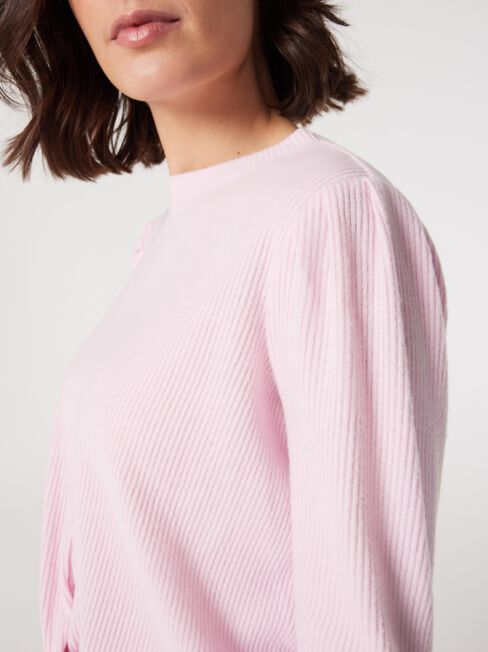 Aimee Twist Hem Top, Pink, hi-res