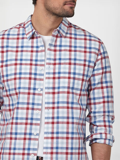 LS Sid Check Shirt, Red, hi-res