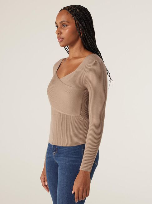 Mille Milano Cross Front Knit, Latte, hi-res