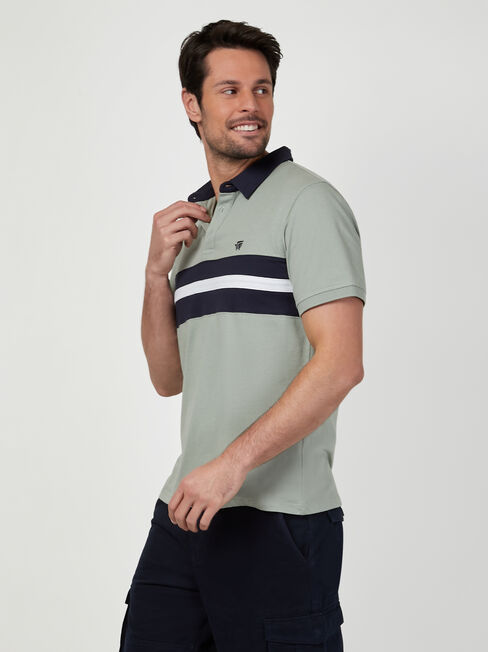 SS Ashton Panel Jersey Polo, Green, hi-res