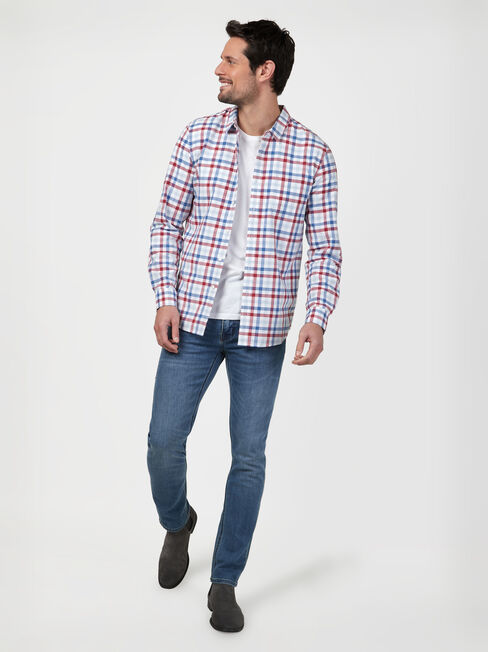 LS Sid Check Shirt, Red, hi-res