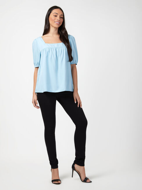 Violet Square Neck Top, Blue, hi-res