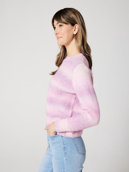 Kate Space Dye Pullover Knit, Pink Space Dye, hi-res