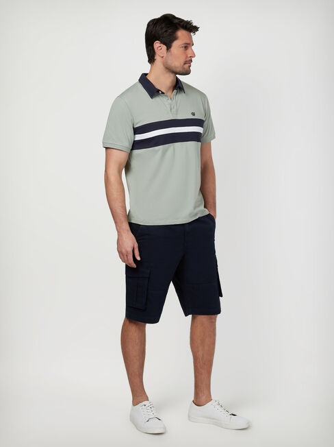 SS Ashton Panel Jersey Polo, Green, hi-res