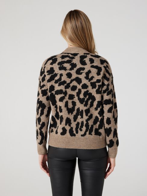 Eugenie Animal Knit Pullover, Leopard, hi-res