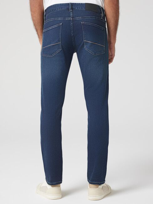 Knit Slim Straight Jeans, Dark Indigo, hi-res