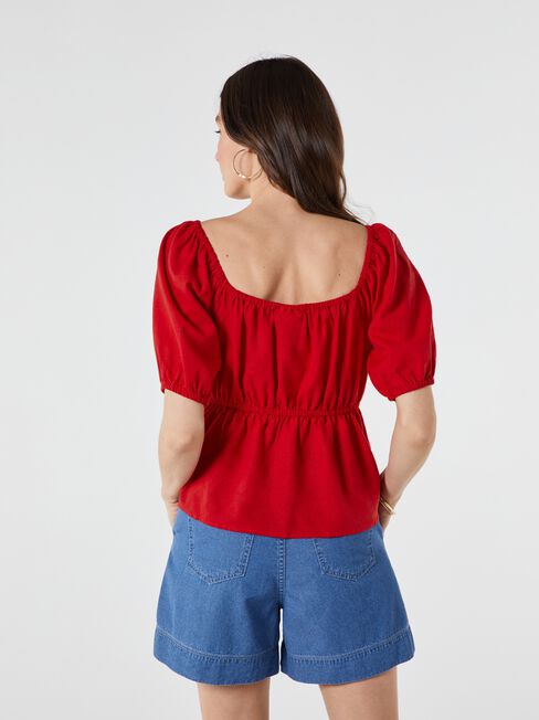 Zuri Structured Top, Red, hi-res