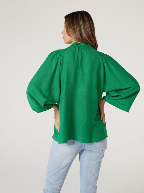 Amelia Button Down Blouse, Green, hi-res