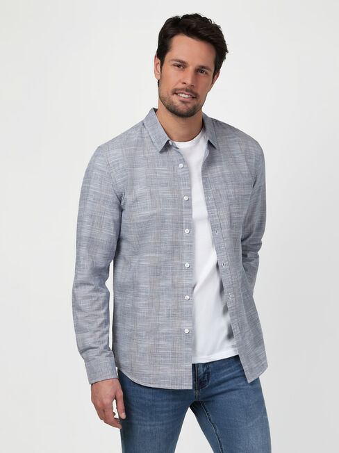 LS Max Check Shirt, Blue, hi-res