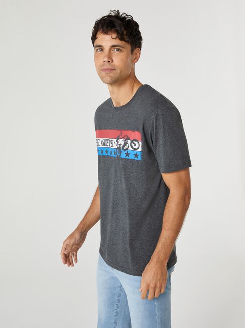 SS Evel Knievel Star Print Crew Tee, Grey, hi-res