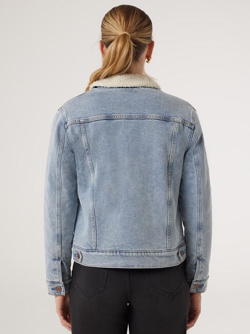 Sherpa Denim Jacket, Blue, hi-res