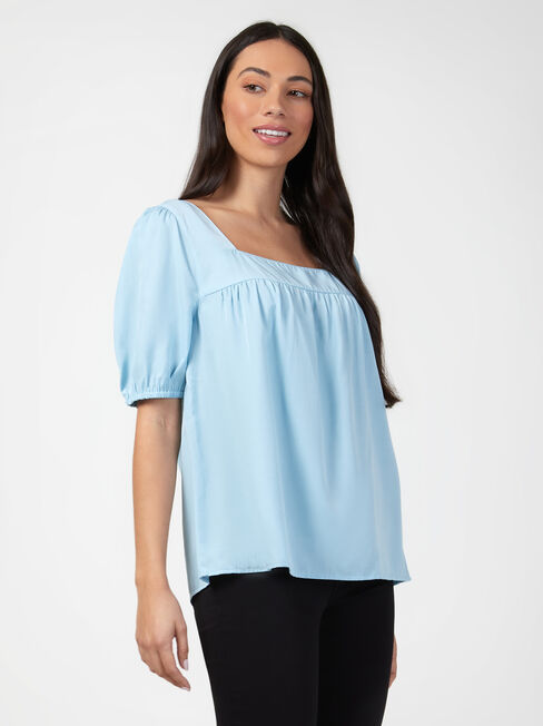 Violet Square Neck Top, Blue, hi-res