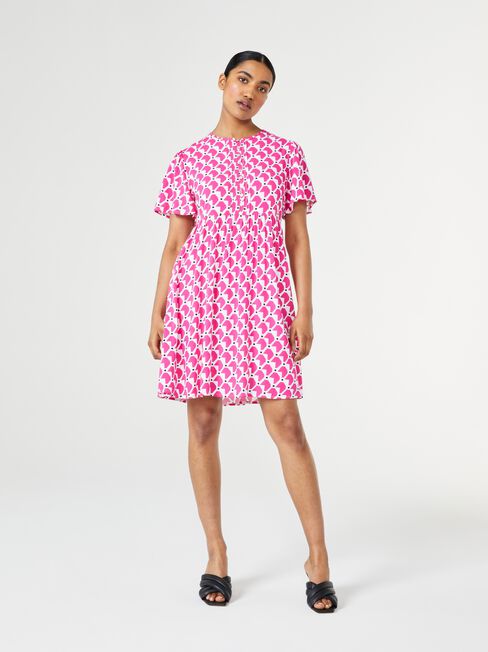 Ziggy Tie Front Dress, Print, hi-res