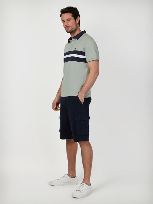 SS Ashton Panel Jersey Polo, Green, hi-res