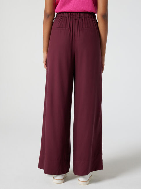 Molly Tailored Wide Leg Pant, Merlot, hi-res