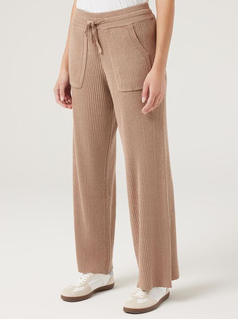 J-Luxe Rib Pant, Almond, hi-res