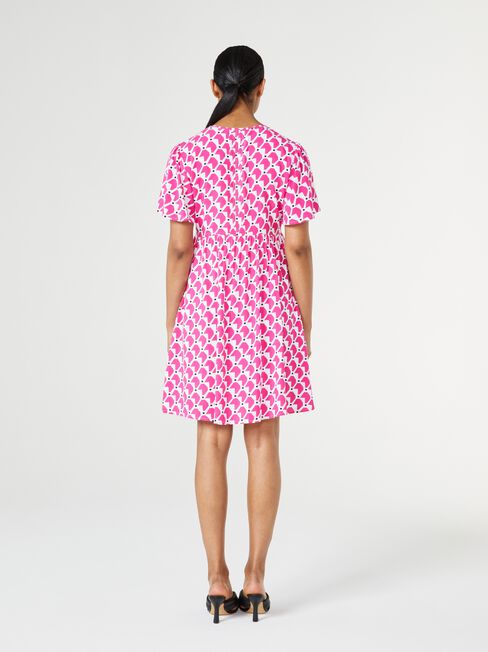 Ziggy Tie Front Dress, Print, hi-res