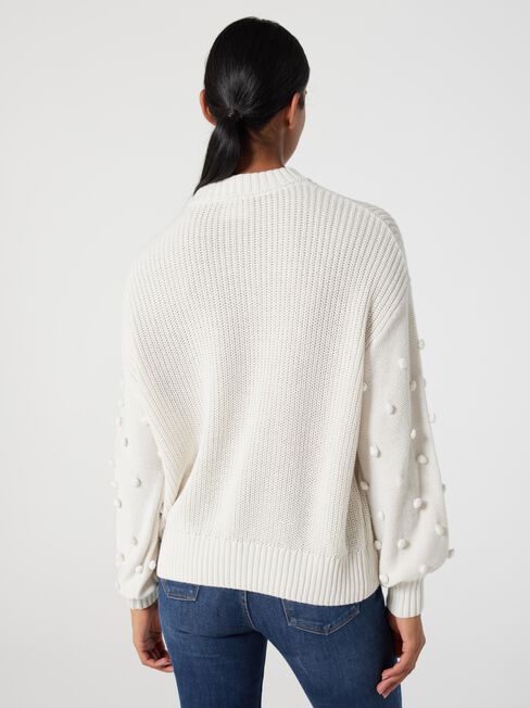 Orlando Drop Shoulder Cable Knit, White, hi-res