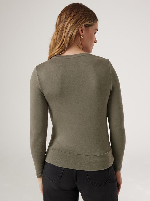 Hazel Soft Touch Twist Front Pullover, Green, hi-res