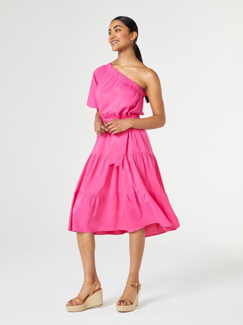 Twiggy Asymmetric Dress, Pink, hi-res