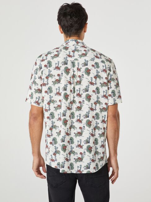 SS Maxwell Print Shirt, Brown, hi-res