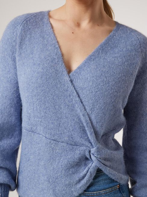 Tori Twist Front Knit, Blue, hi-res