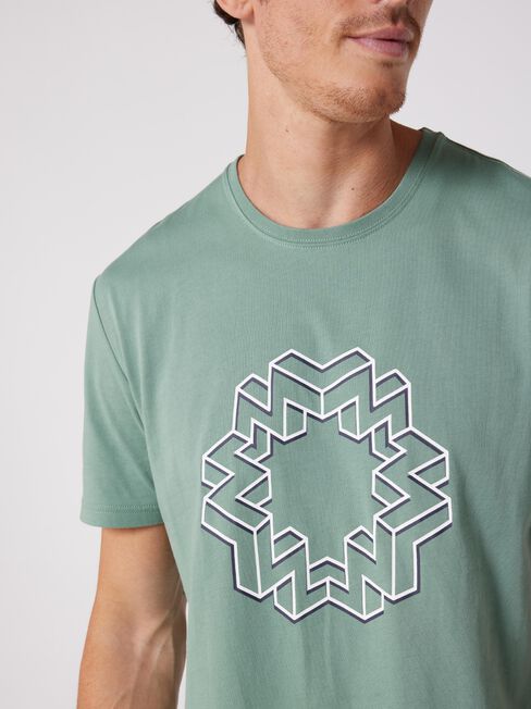 SS Blake Print Crew Tee, Sea Green, hi-res