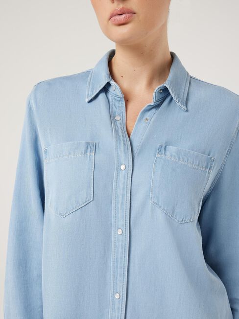 Stella J-Luxe Denim Shirt, Light Vintage, hi-res