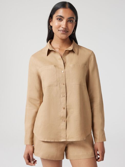 J-Luxe Classic Linen L/S Shirt