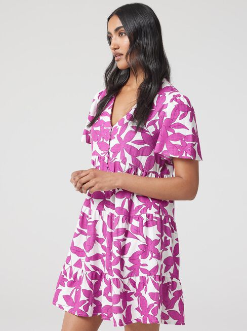 Billie Tiered Dress, Print, hi-res