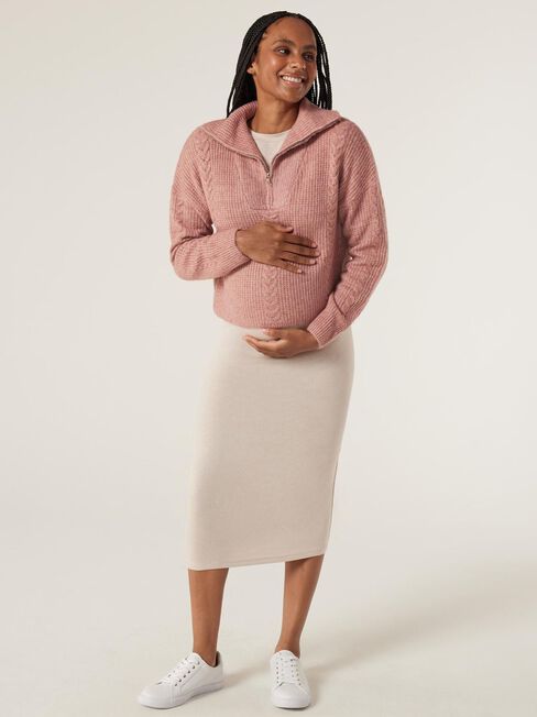 Sammy Zip Front Maternity Pullover