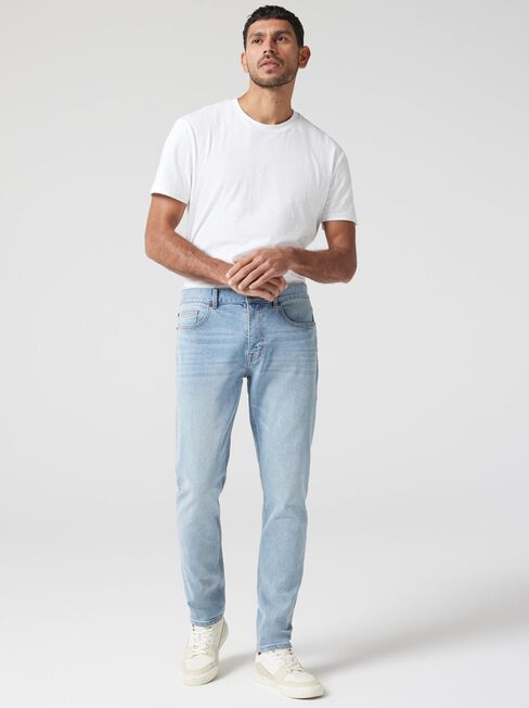 Slim Tapered Jeans, Light Indigo, hi-res