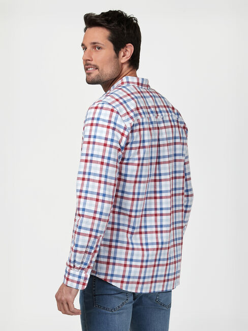 LS Sid Check Shirt, Red, hi-res