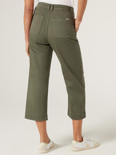 Kelsey Utility Relaxed Capri, Khaki, hi-res