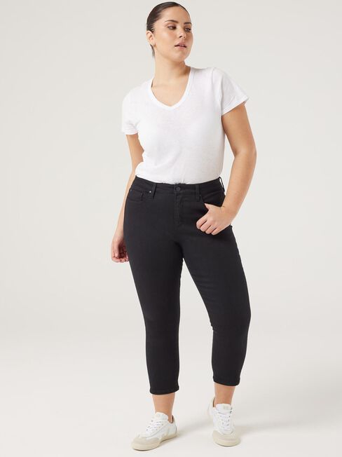 Kara Curve Skinny Capri, Black, hi-res